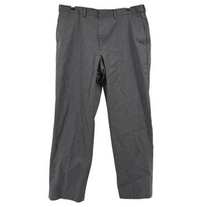 Lands End Mens 38x31 Traditional Fit Charcoal Gray Pinstripe Cotton Dress Pants